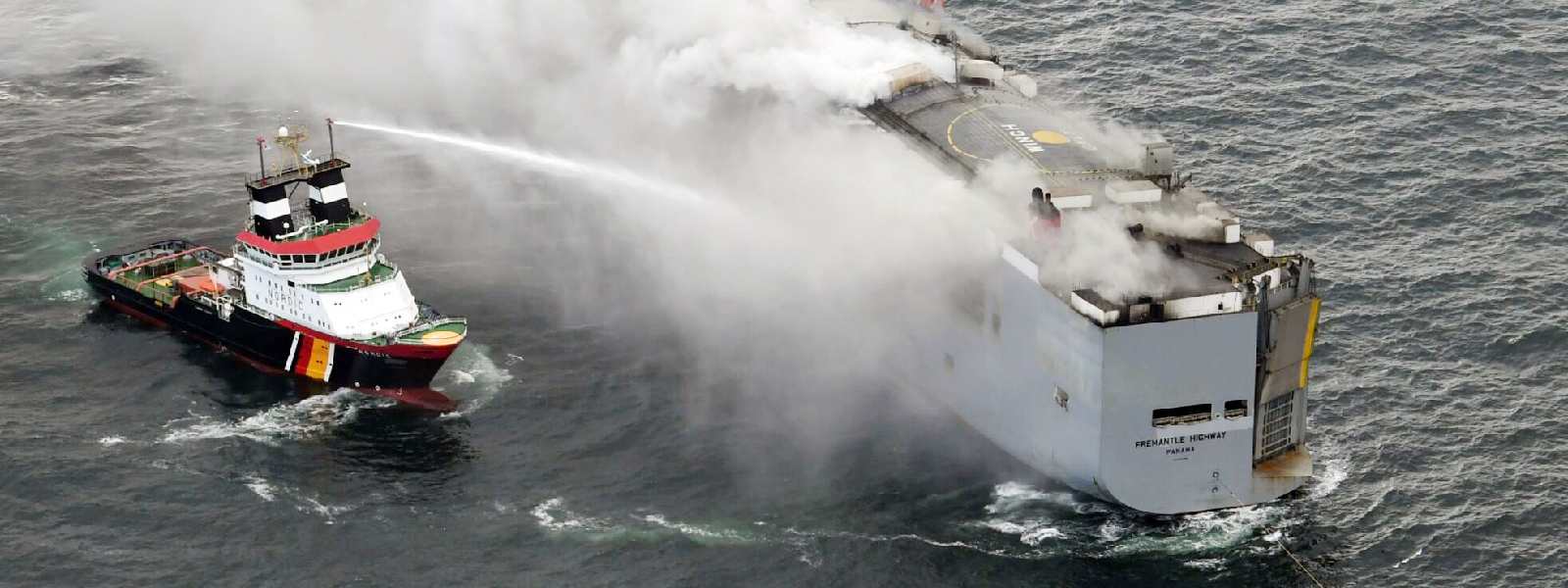 Huge ship fire off Dutch coast blamed on e-car
